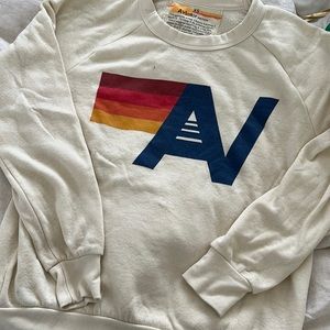 Aviator Nation beige logo crewneck sweatshirt XS